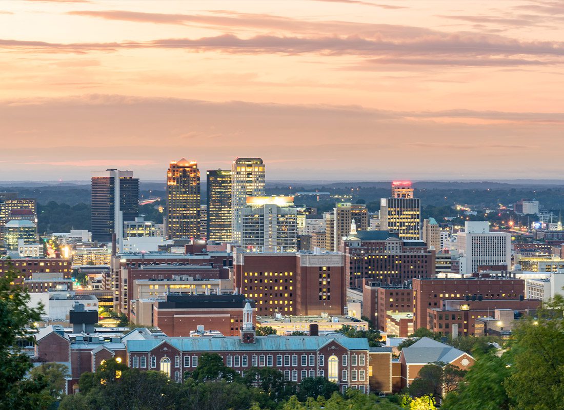 Birmingham, AL - Birmingham, Alabama City Skyline