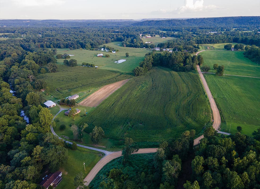 Contact - Aerial View of Alabama Farm