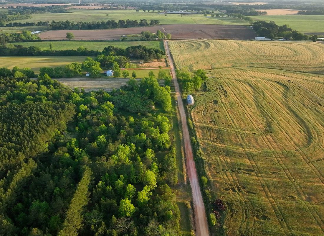 Blog - Aerial View of Alabama Farm at Sunrise